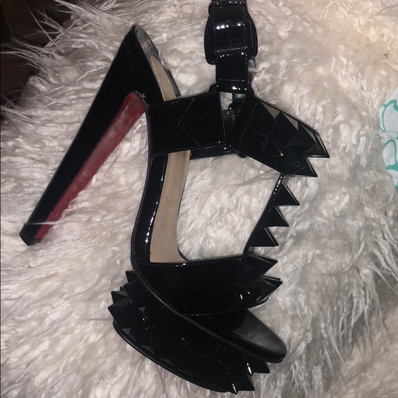NWT Christian Louboutin CYBERSANDALE PATENT Black - Picture 6 of 8